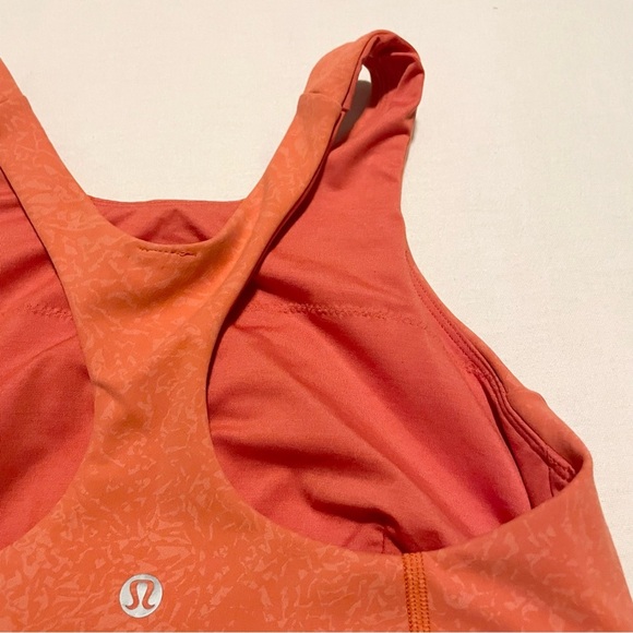 Lululemon Wunder Train Long-Line Bra Medium Crunch Warm Coral Size 6 - Picture 10 of 15